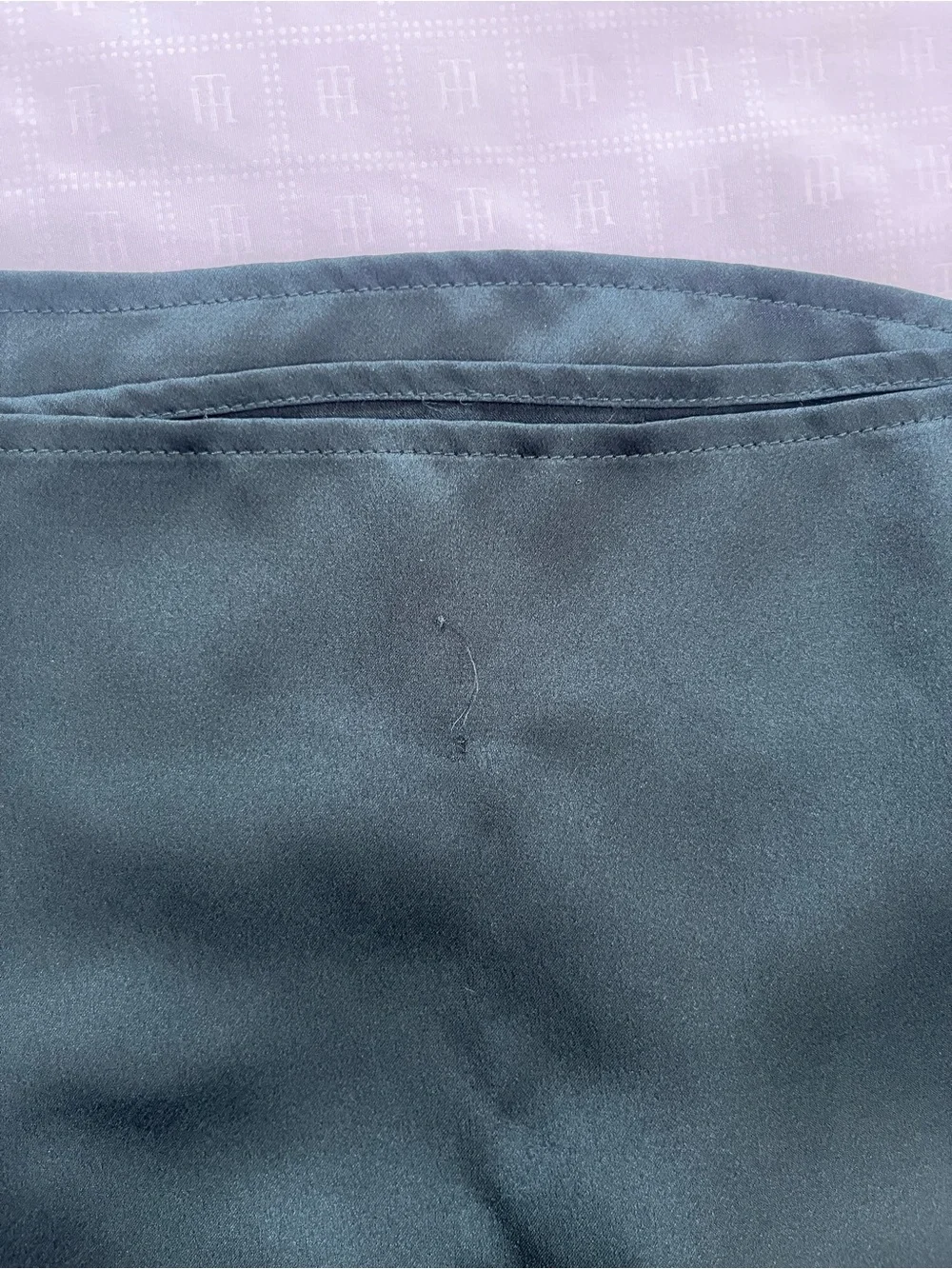 Abercrombie & Fitch Satin V-Neck Wide-Leg Jumpsuit - Dark Green - Picture 6 of 7